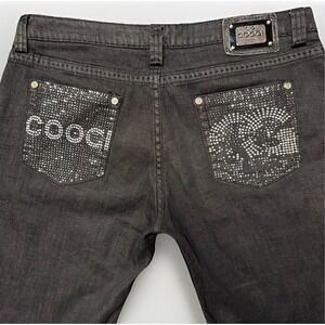 Coogi Jeans Baggy Mens 37x31 Hip Hop Denim Black Pants Y2K Skater Grunge